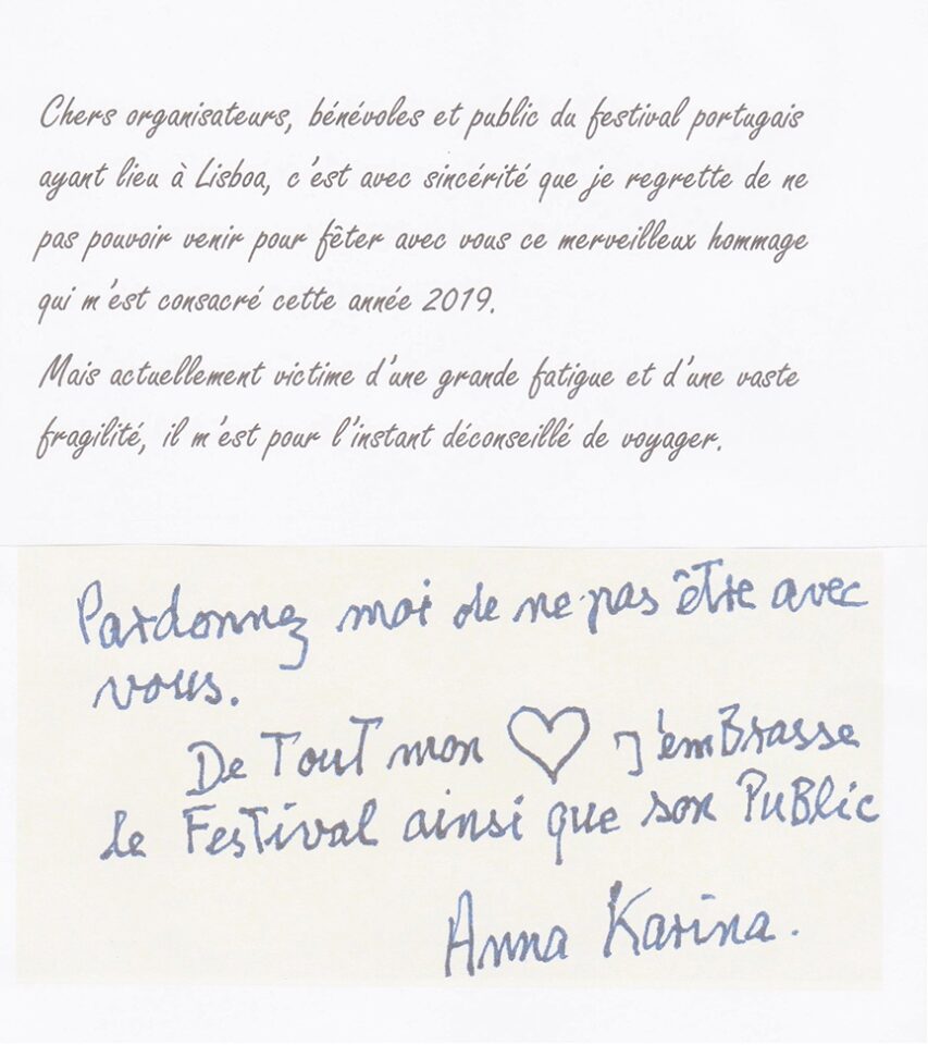 Died Anna Karina, Nouvelle Vague icon and Independent Hero of IndieLisboa 2019 1 IndieLisboa Died Anna Karina, Nouvelle Vague icon and Independent Hero of IndieLisboa 2019