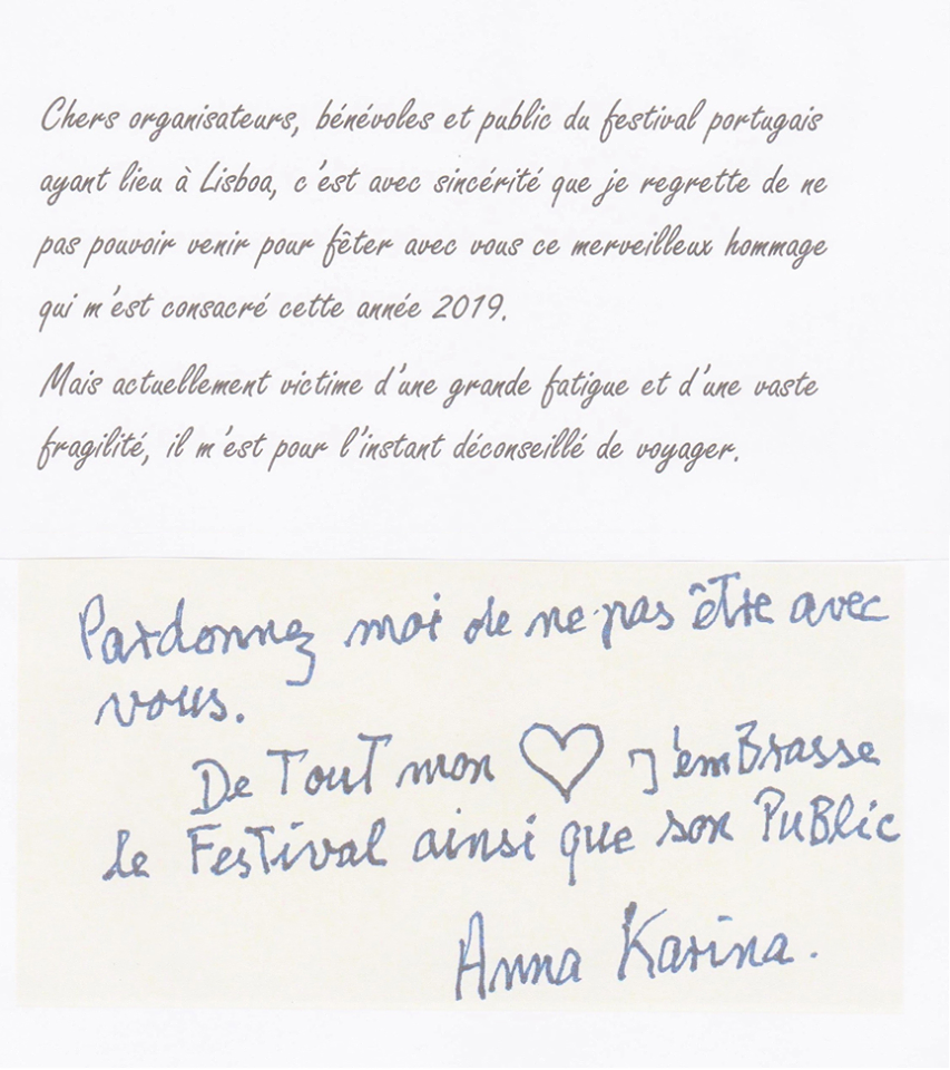 IndieLisboa Morreu Anna Karina, ícone da Nouvelle Vague e Herói Independente do IndieLisboa 2019